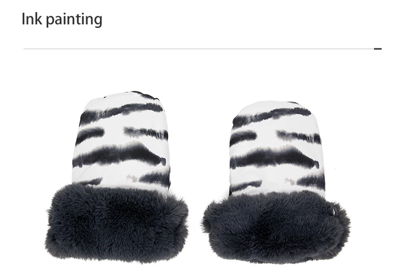 Stroller Gloves 1 Pair Winter Windproof Warm Cute Bear Brown Style Universal Prams Gloves Waterproof Baby Stroller Accessories