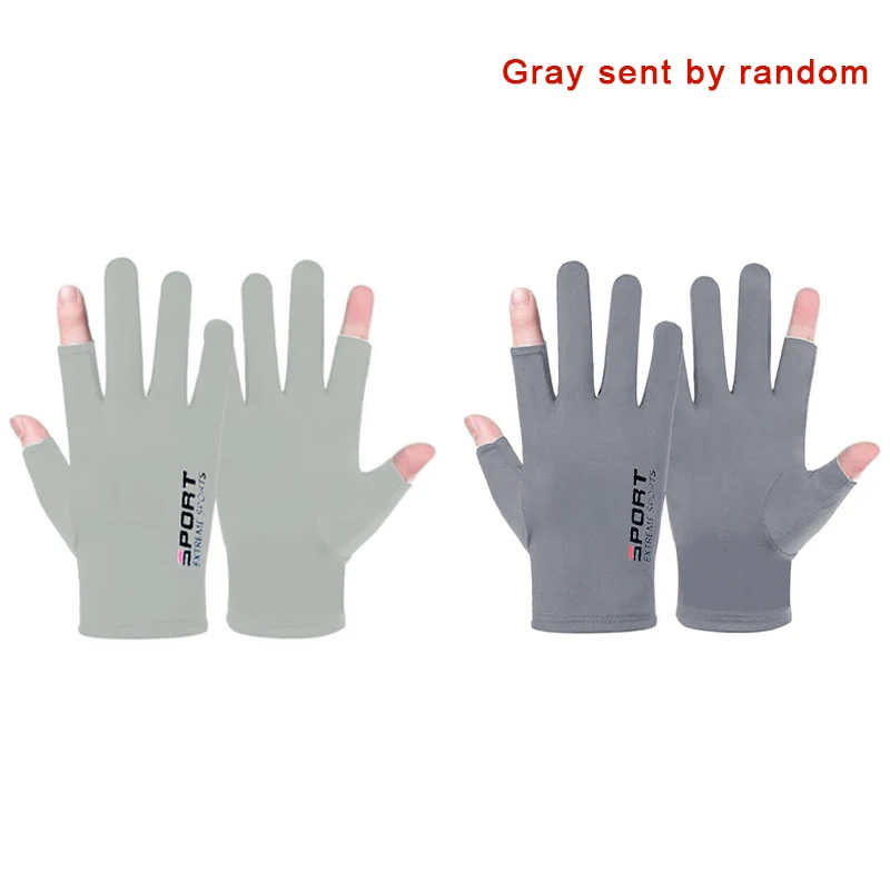 1 Pair Summer Breathable Men\'s Gloves Ice Silk Sun Proction Motorcycle Driving Glove Full Finger Moto Bike Gloves Cycling Glove