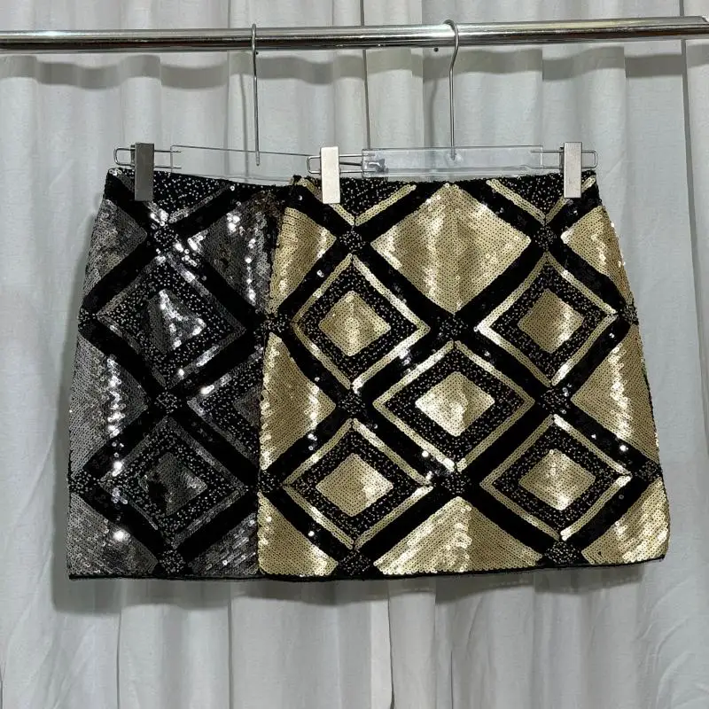 

Faionable ort A-Line Skirt with Sequin Embelliment Bodycon Performance Dr Women's Skirt Ele Sle f-length