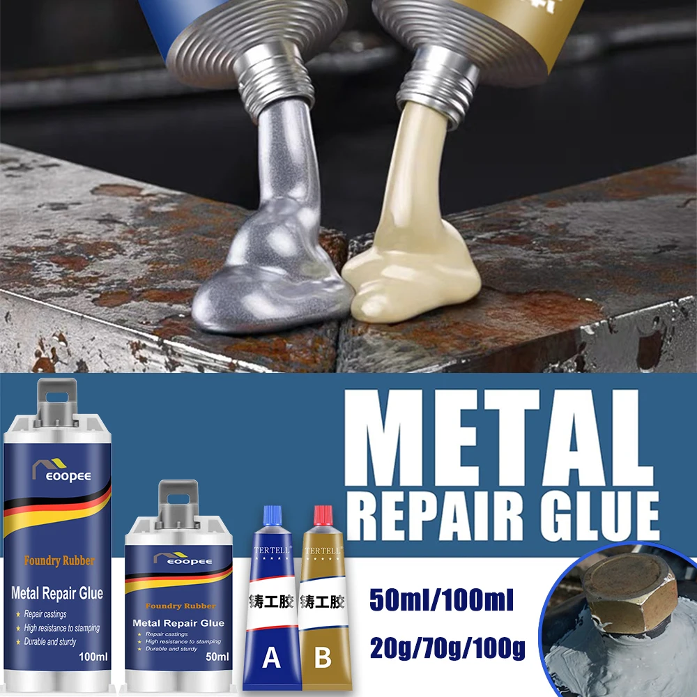 

Metal Repair Paste Casting Repair Glue AB High Strength Repairing Adhesive Heat Resistance Cold Weld Industrial Repair Agent