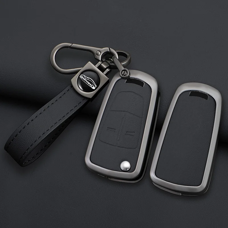 Zinc Alloy Leather Car Remote Key Case Cover Fob For Opel Vauxhall Astra H J Corsa D Insignia Mokka Encore Vectra Zafira Signum
