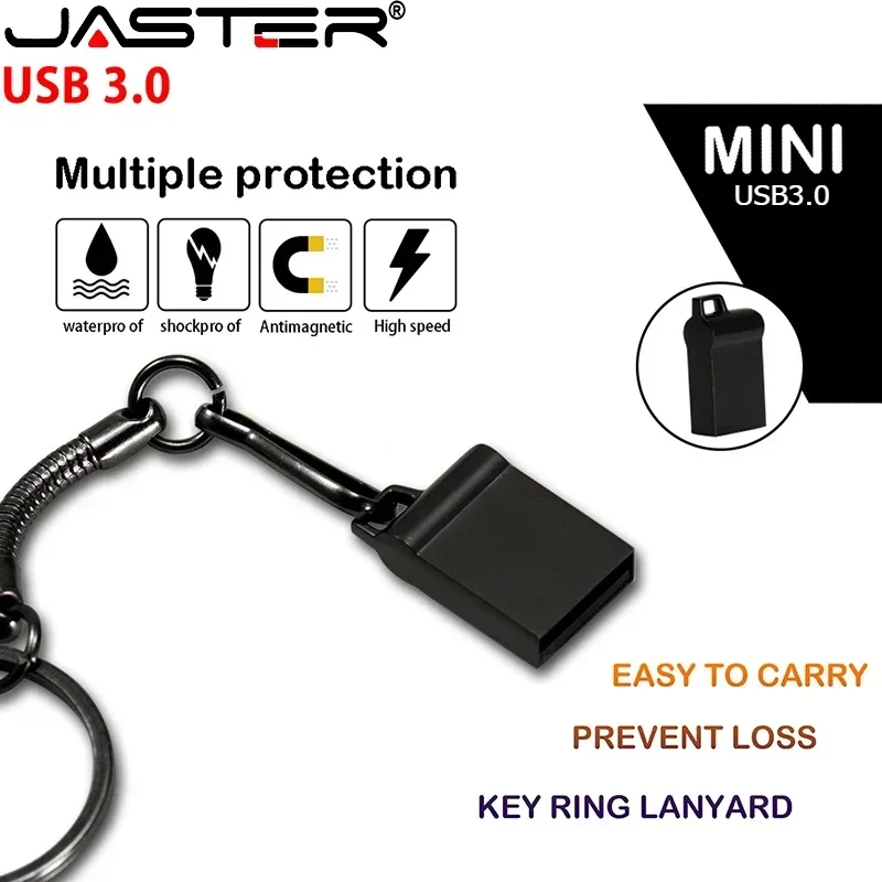 USB3.0 Super Mini USB 3.0 Flash Drive 128GB Metal Key Chain Pen Drive 64GB Creative Gift Memory Stick Pendrive 32GB 16GB 8GB 4GB