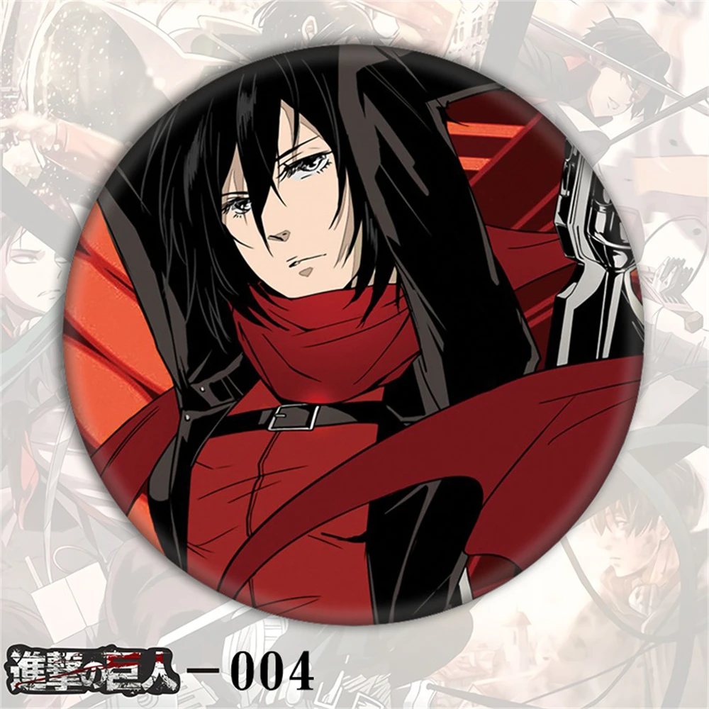 58 مللي متر أنيمي هجوم على تيتان إرين جايجر غريشا جايجر تأثيري حلي شارة دبوس SPTE صفيح بروش ﻿   الدعامة جيلف