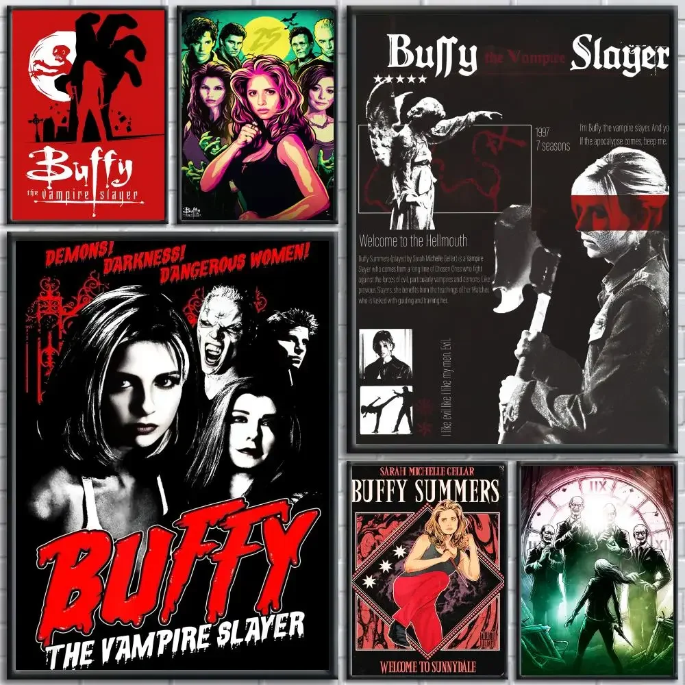 B-Buffy the Vampire Slayer Painting Calligraphy Wall Art Canvas Poster Premium Home Decor Print for Living Room Bedroom