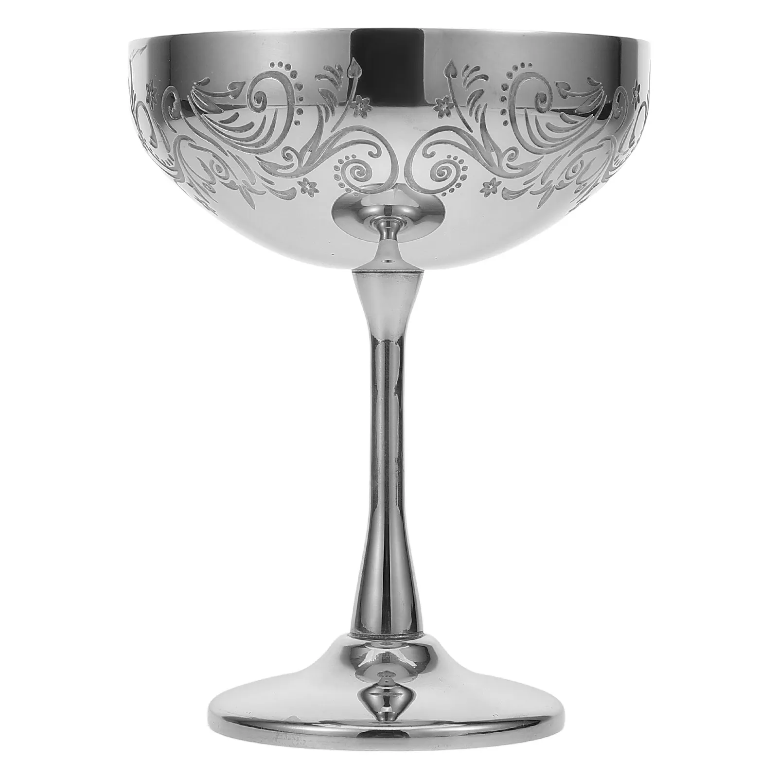 

Stainless Steel Dessert Bowl Footed Ice Cream Cup Yogurt Cup Wine Goblet Metal Bowl Reusable Serving Dish