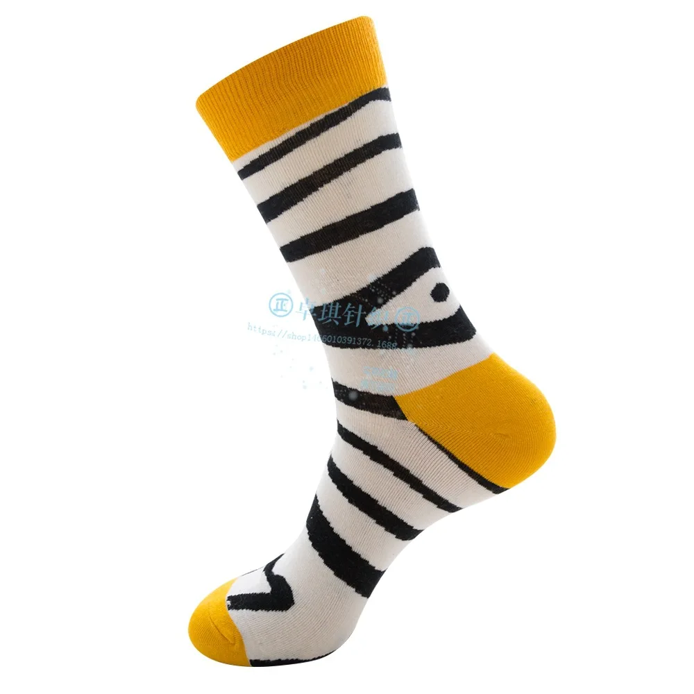 Fashion Colorful Unisex Hip Hop Socks Men with Zebra Heads Shark Autumn Winter Happy Socks  Gifts for Men EUR 38-45 112802