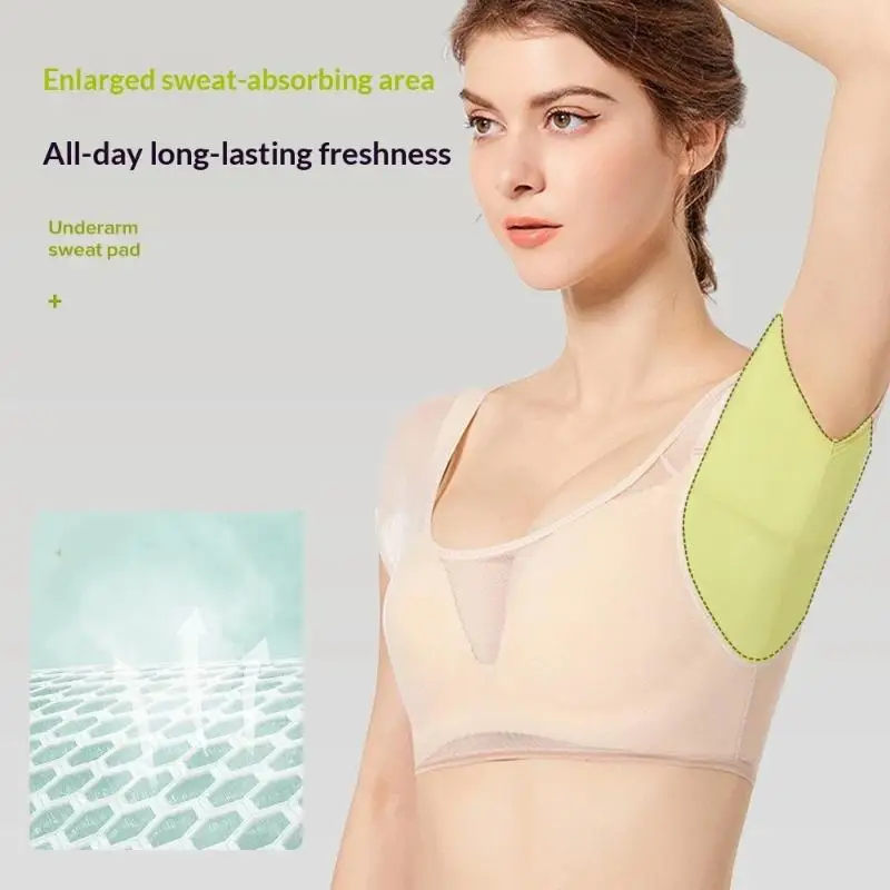 Ultra Thin Breathable Underarm Sweat Pads T-Shirt Shaped Washable Odor Control for Workplace Office