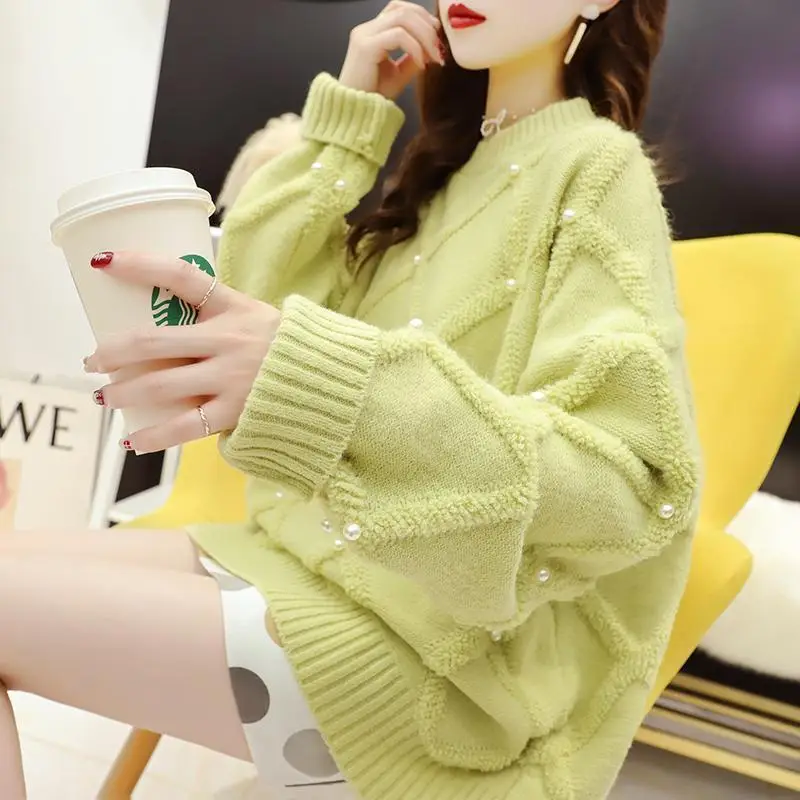 

Ladies Fashion White Oversized Sweater Women Sexy Tops Female Girls Cute Casual Vingate Loose Lattice Knitted Pullover Sweaters