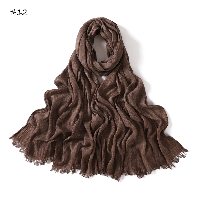 180*65cm Tie-dye Crinkle Rayon Hijabs für Frauen Muslimischen Schal Schals Plain Damen Atmungsaktive Stirnband Femme turban Ramanda – Detail 13