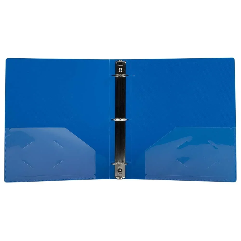 Plastic Binders with 3 Metal Rings Durable Organizer School Office Home 1 Pack Features Folder Pocket