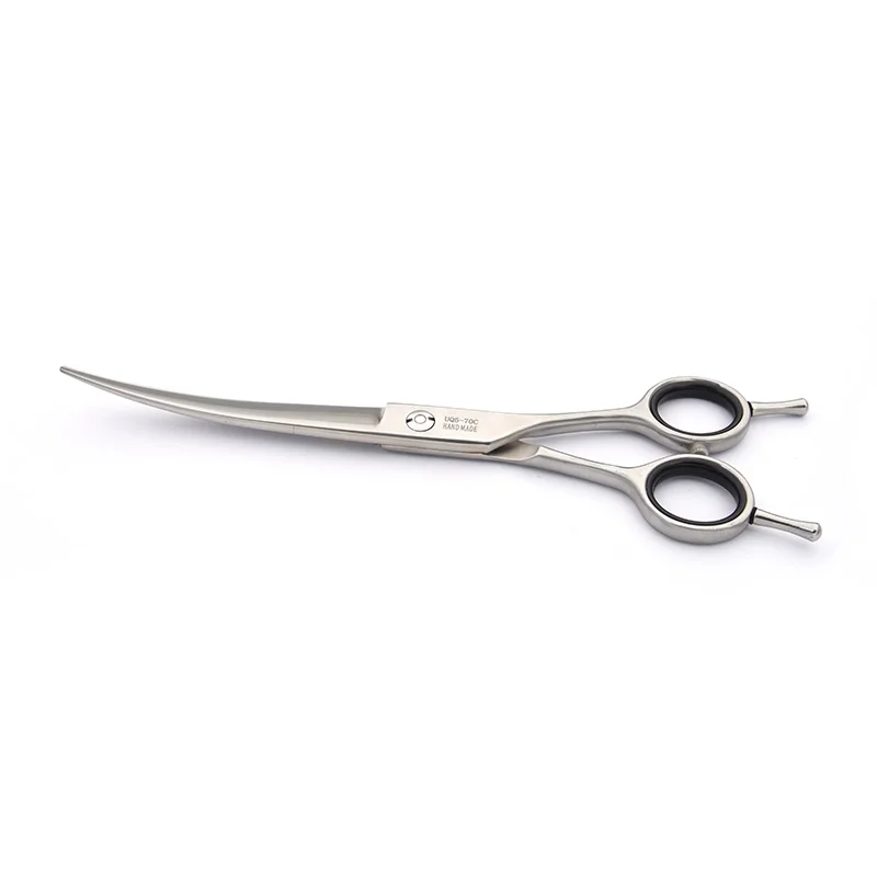 7 Inch Pet Curved Grooming Scissors serrated blade Shears for Dogs Cats Stainless steel