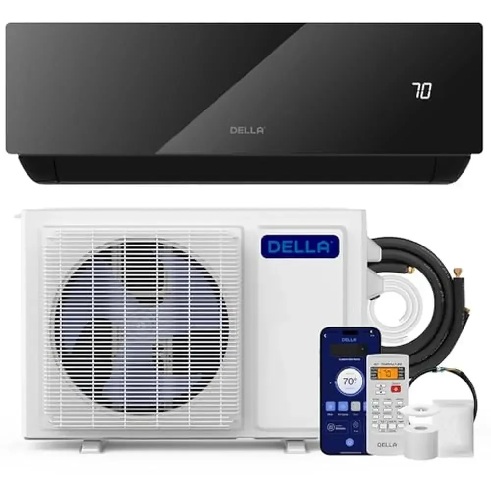 Bomba de calor inteligente Wifi Mini Split AC 19 SEER2 de 9000 BTU con control Alexa, eficiencia energética y silenciosa, cubre hasta 450 pies cuadrados