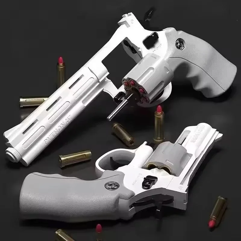 Zp-5 357 Long Alloy Revolver Soft Bullet Can Be Fired Pistol Boy Simulation Toy Repeating Pistol Children's Gifts