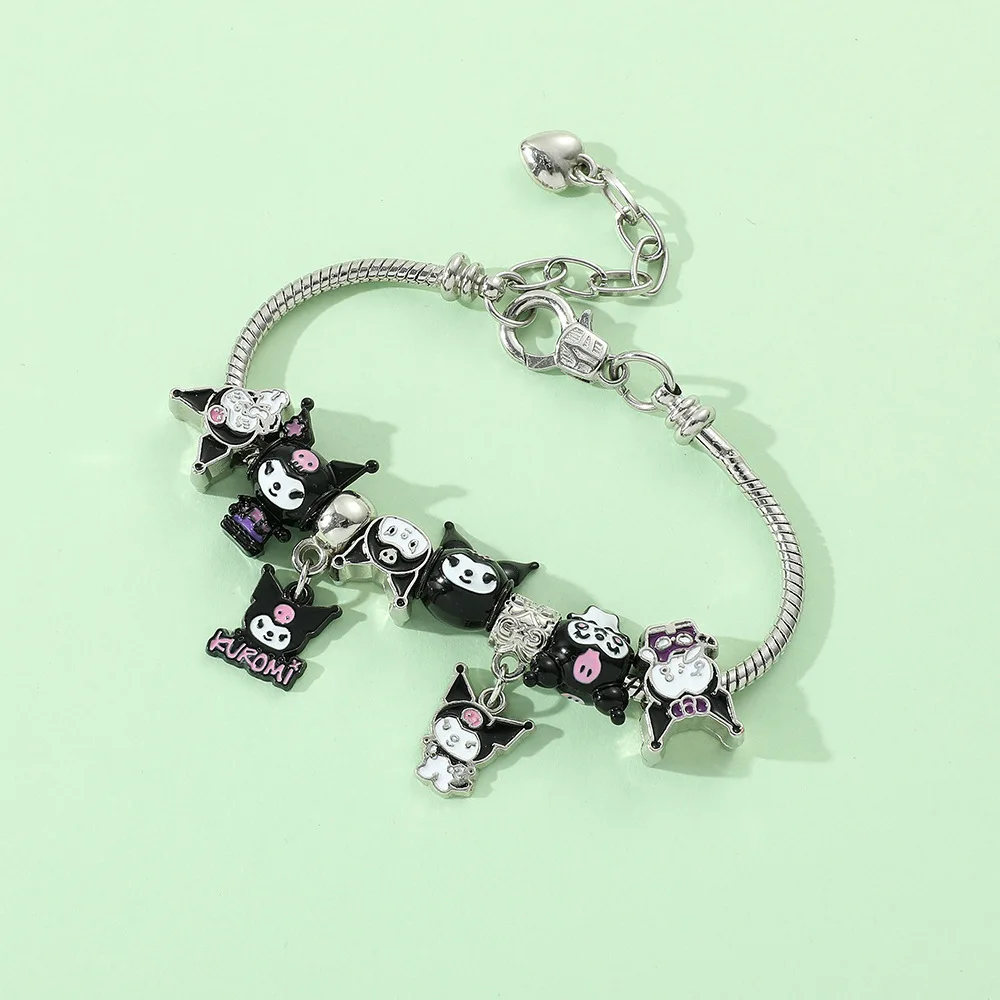 

Sanrio Hello Kitty Bracelets Women Silver Color Kuromi Charms Bracelet Girl Fashion Jewelry Beads Accessories Kids Birthday Gift