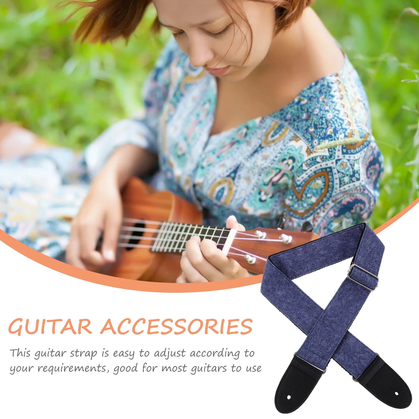 

Guitar Strap Adjustable Woven Straps Vintage Acoustic Neck Instrument Shoulder Pu Bass Sling
