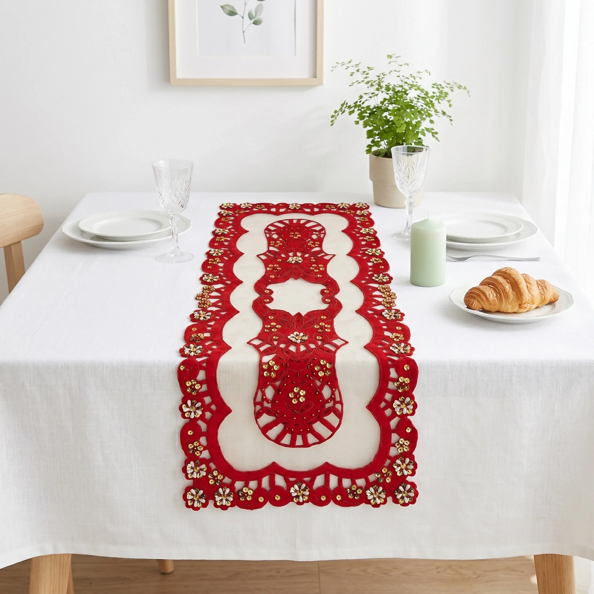 Nappe de table rectangulaire colorée, housse anti-poussière pour armoire, décoration de table de chevet, fournitures de mariage, décoration de centre de table