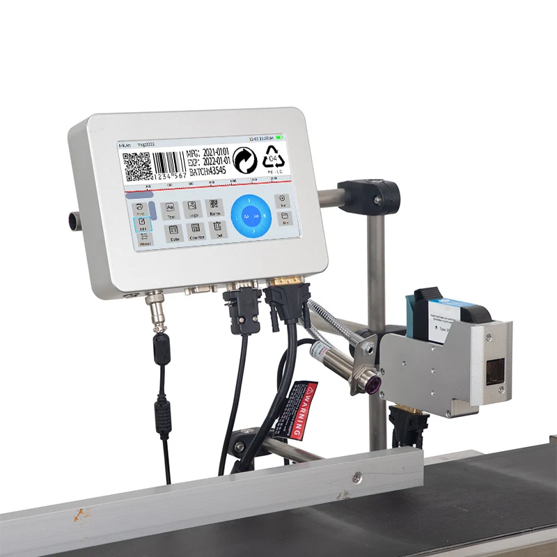 Good Quality Food & Beverage Package Applicable Industrial Online TIJ Date Code Batch Text Inkjet Printer With Big Screen