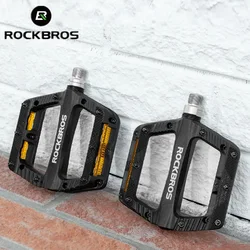 ROCKBROS Nylon Bicycle Pedals Bike Ultralight Seal Bearings Cycling Nylon Road Mtb Pedals Flat Platform BIke Pedals Accessories