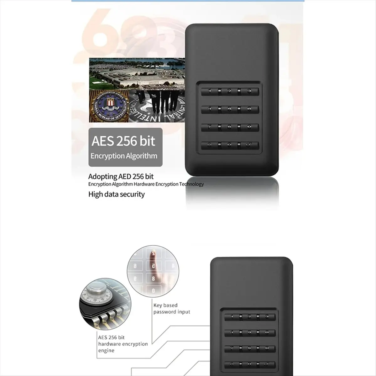 【~ New N07R】M.2 MSATA Hardware Encryption USB3.0 Full Disk Encryption Tool Free Installation with Password Mobile Hard Disk Box