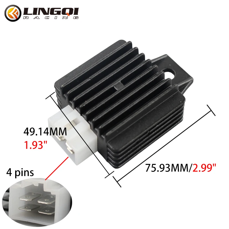 LINGQI RACING Motorcycle 4 Pin Voltage Regulator Rectifier Connector Plug For GY6 50cc 80cc 125cc 150cc Moped ATV Pit Dirt Bike