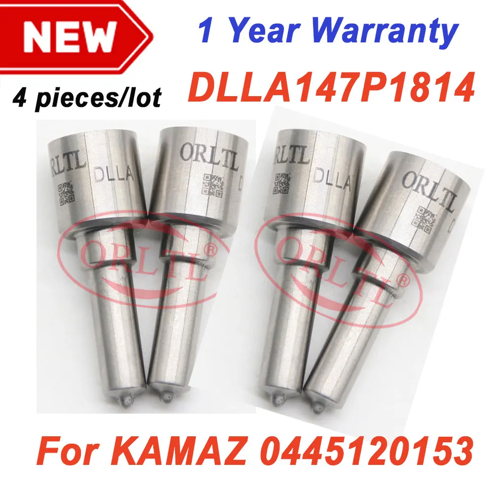 

4PCS Nozzle Replacements DLLA147P1814 Common rail Injector Nozzle DLLA 147 P 1814 for kamaz 0445120153