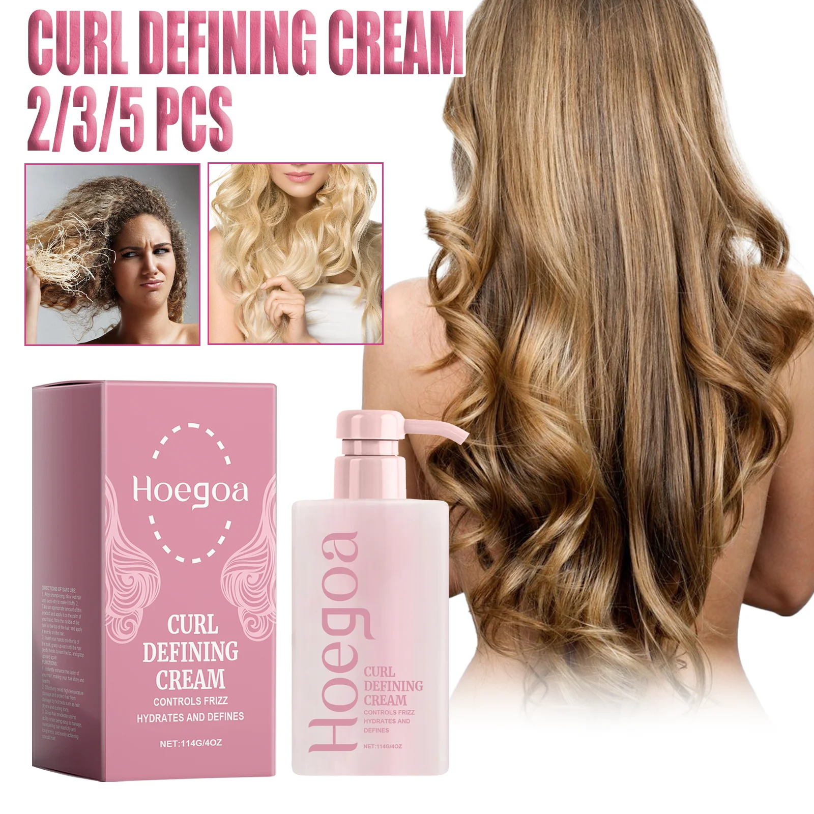 

Curl Defining Cream For Shine Frizz Control Heat Styling Support Lightweight Non Crunchy Formula For Natural Waves Coils