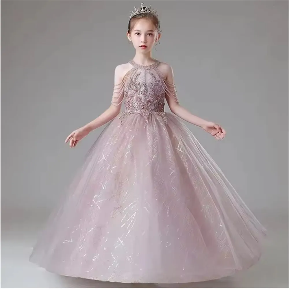 

Luxury Girl Children's Party Dress Flower Girl Wedding Dress Princess Prom Child Dress Pageant Bridesmaid Ceremony Gown