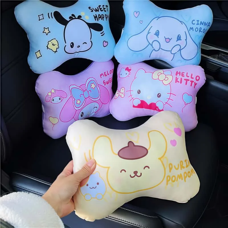 

Sanrio Hello Kitty двусторонние защитные подушки для шеи kuromi мультфильм милый принт креативное украшение автомобиля подголовник оптовая продажа