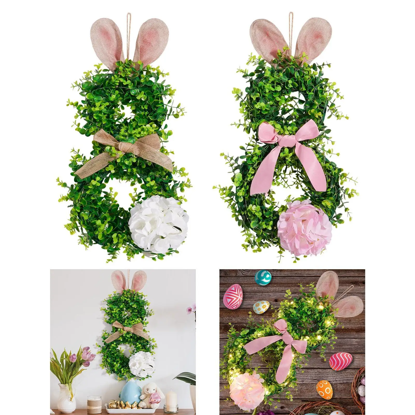 Front Door Easter Wreath Portable Pendant for Indoor Happy Easter Farmhouse