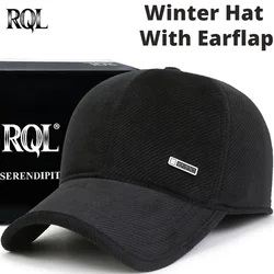 Winter with Ears Flap for Men Baseball Cap Women Corduroy Sports Dad Hat Trucker Hat Keep Warm Windproof 2024 Snapback Outdoor