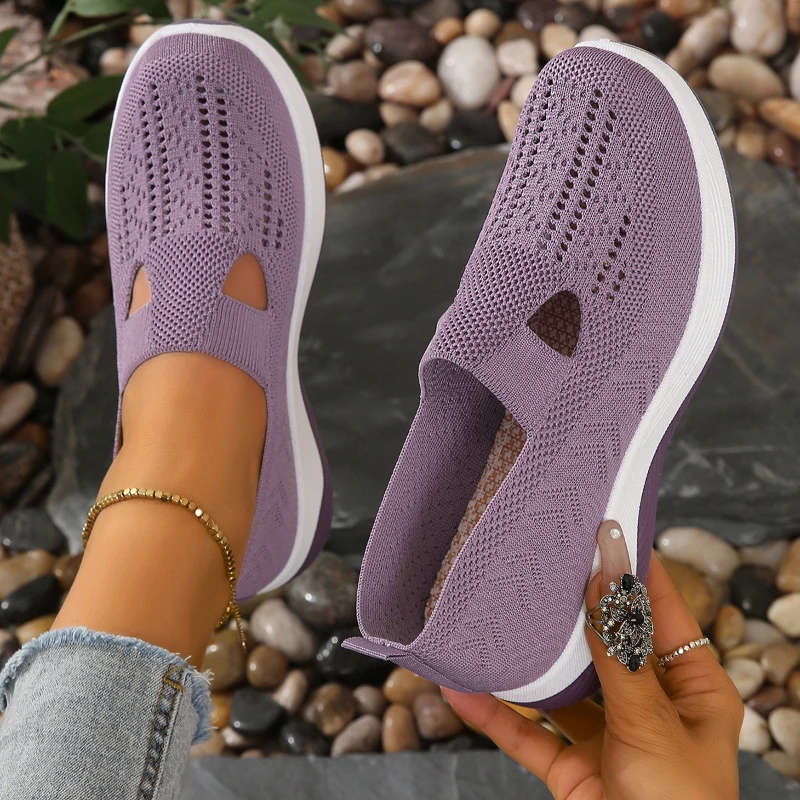 

2024 Summer New Women's Shoes Non-slip breathable lightweight comfortable Fashion Soft Sole Breathable Hollow Out Flat Shoes