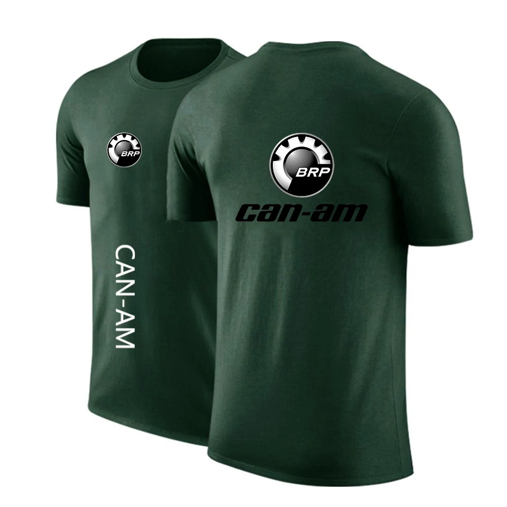 CAN-AM BRP 2022 Men\'s New Round Neck Cotton Casual Solid Color Short Sleeve Print Breathable Tee Summer High Quality T Shirt Top
