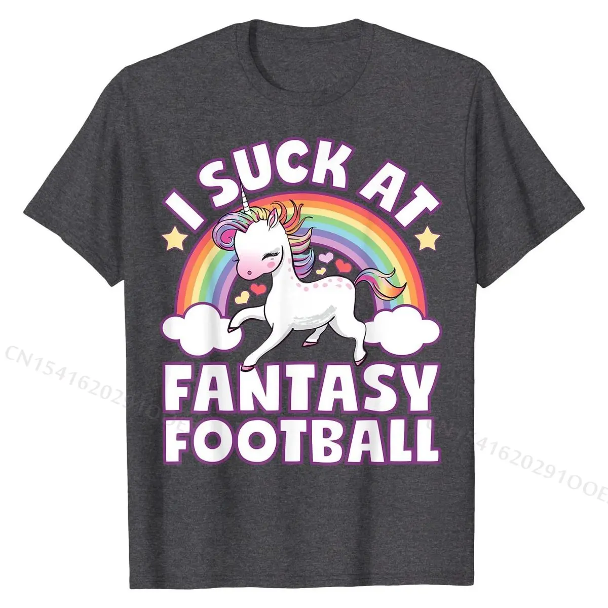 I Suck At Fantasy Football Shirt Unicorn Funny Draft Party T-Shirt T Shirts Custom Hot Sale Men Tops Tees Custom Cotton