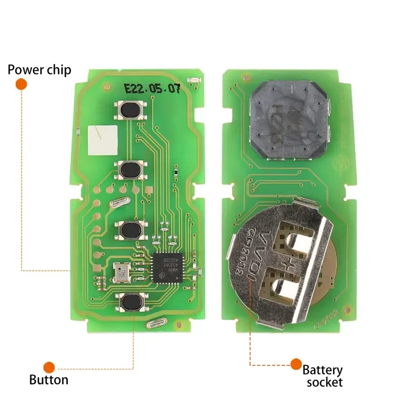 1PCS/LOT Xhorse XSTO01EN TOY.T for Toyota XM38 Smart Key with Key Shell Support 4D 8A 4A