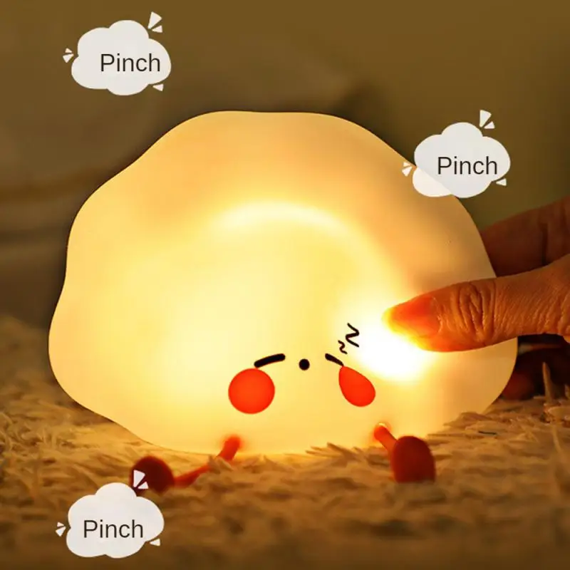 Lámpara de silicona, luz suave y cálida, luz Led de dos colores, luz nocturna, carga de batería, bolas de masa de vida, luz para dormir, iluminación Pat Light