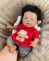 25cm Waterproof Dark Skin Solid Newborn Baby Girl With Rooted Black Hair 3D Paint Skin Full Body Silicone Lifelike Reborn Dolls