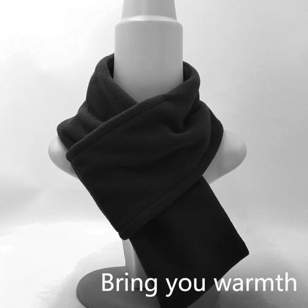 

Elegant Thickened Fleece Scarf Thermal Solid Color Winter Scarves Korean Style Neck Warmer Men Shawl Skiing