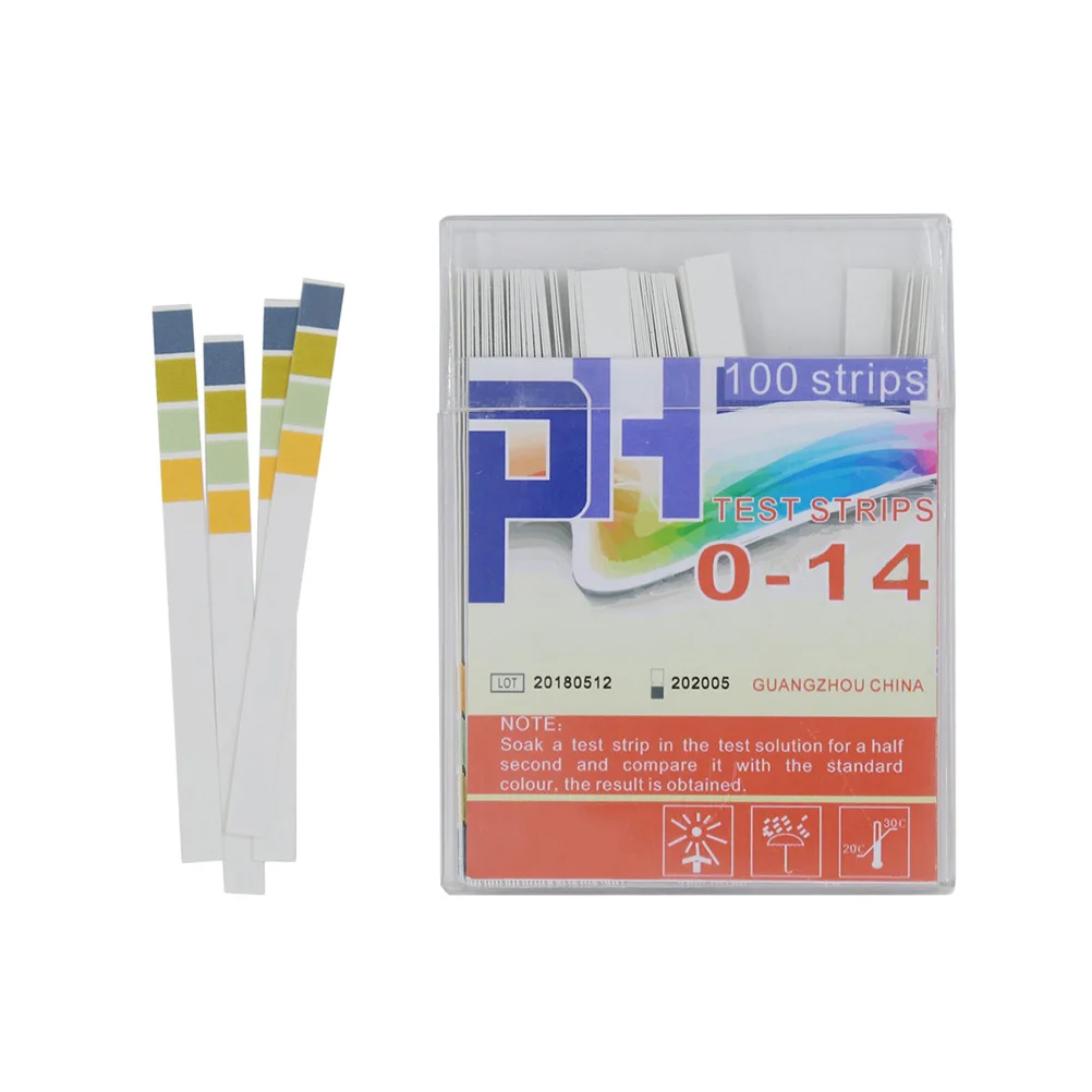 

100Pcs PH Test Papers 4-Color Contrast 0-14 Accurate PH Strips for Industry Agriculture Environmental Monitoring