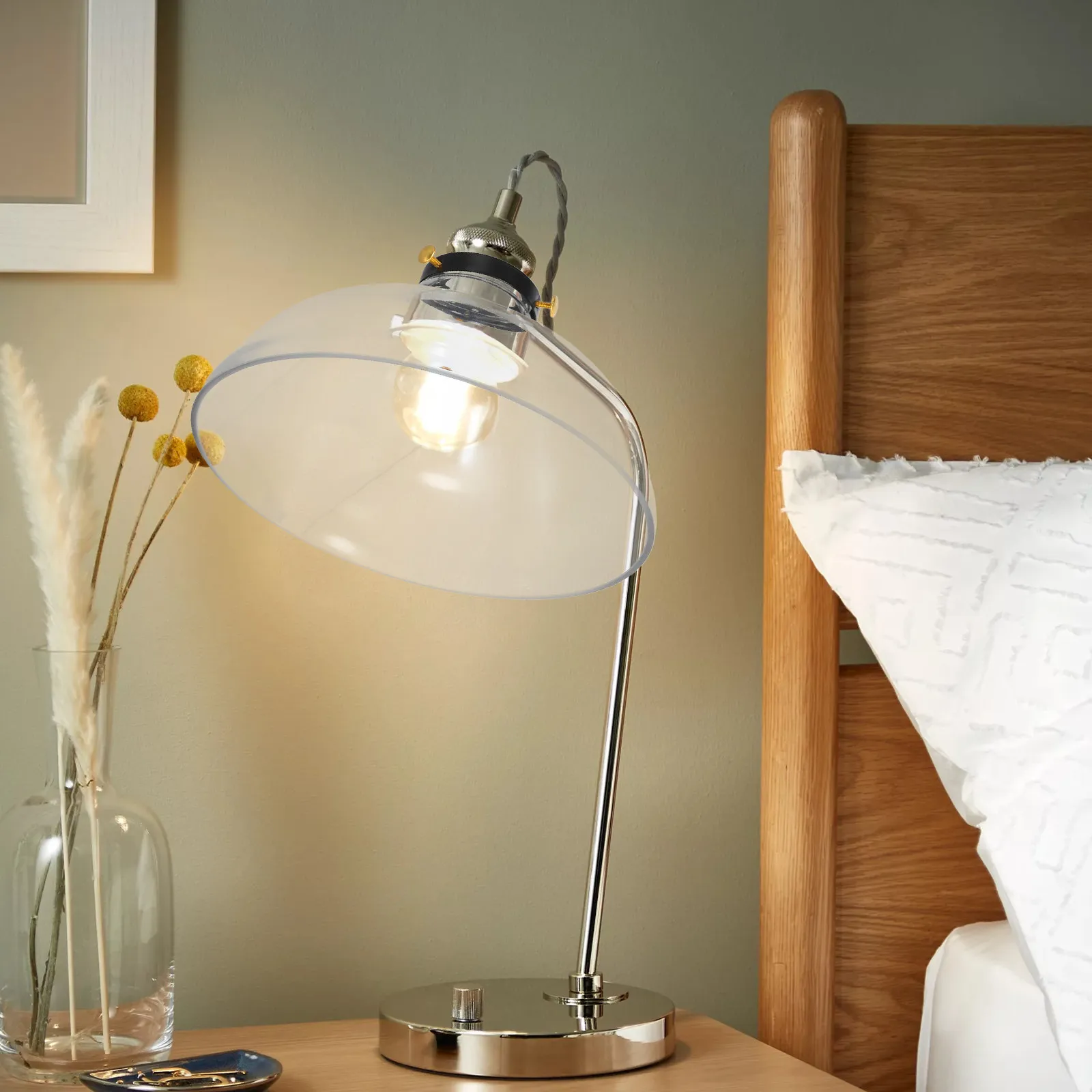 High Borosilicate Glass Lampshade Handblown Funnel Design Clear Transparent Shade for Pendant Ceiling Wall Sconce Lamp Fixture