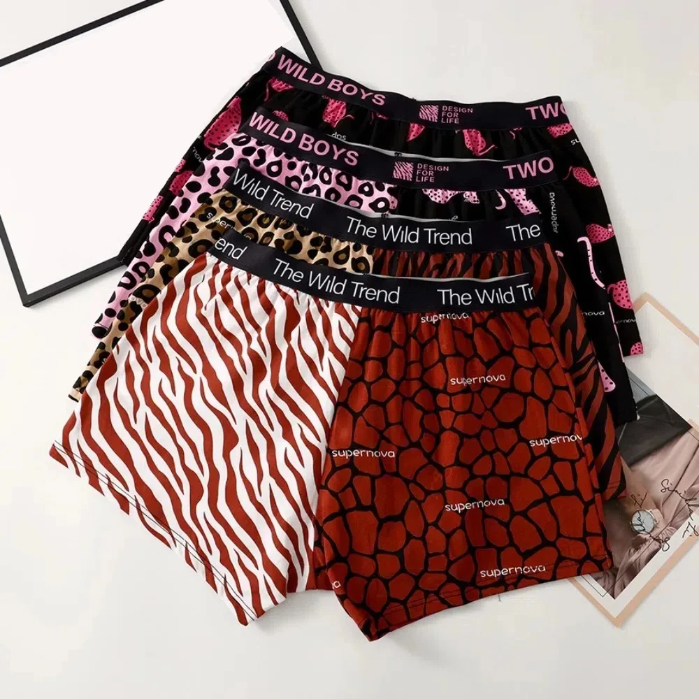 فضفاض ليوبارد شورتات للبحر السروال عالية الخصر الرجال النوم قيعان Sweatshorts الكلاسيكية فضفاض البنطلونات السراويل السراويل الصيف #3