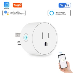 Tuya Wifi Smart Plug USA Socket Wireless Switch Smart Home App Scene Linkage Support Alexa Google Home Voice Assitant Control