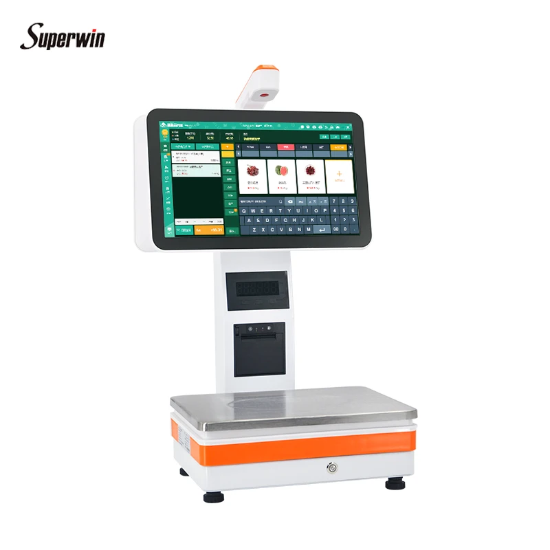 

AI Touch Screen PC/Android Supermarket Weighing Scale with Barcode/Thermal Printing POS Software that Recognizes Retail