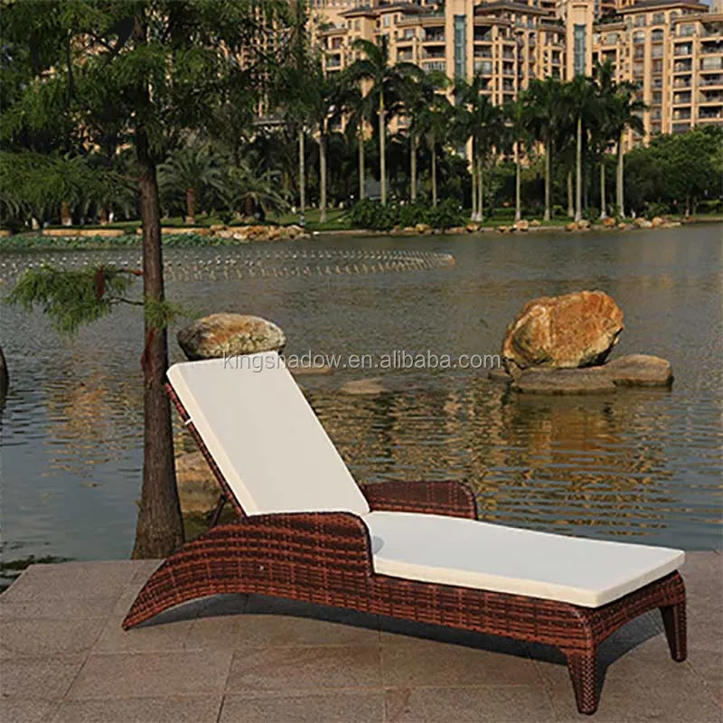 Hotel folding bed swimming pool  beach chair plastic outdoor furniture