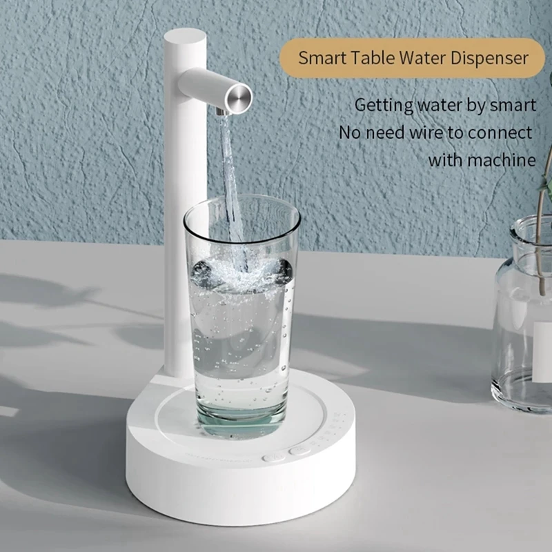 Tragbare Desktop elektrische Wassersp ender Wasser flasche Fass Gallone Pumpe USB-Aufladung automatische 6 Gang für zu Hause weiß