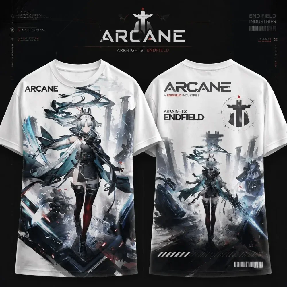 Summer Arknights: Endfield GUGUGAGA Endministrator Chen Qianyu Arcane Last Rite 3D Print T Shirt  Harajuku Y2k Graphic T Shirts