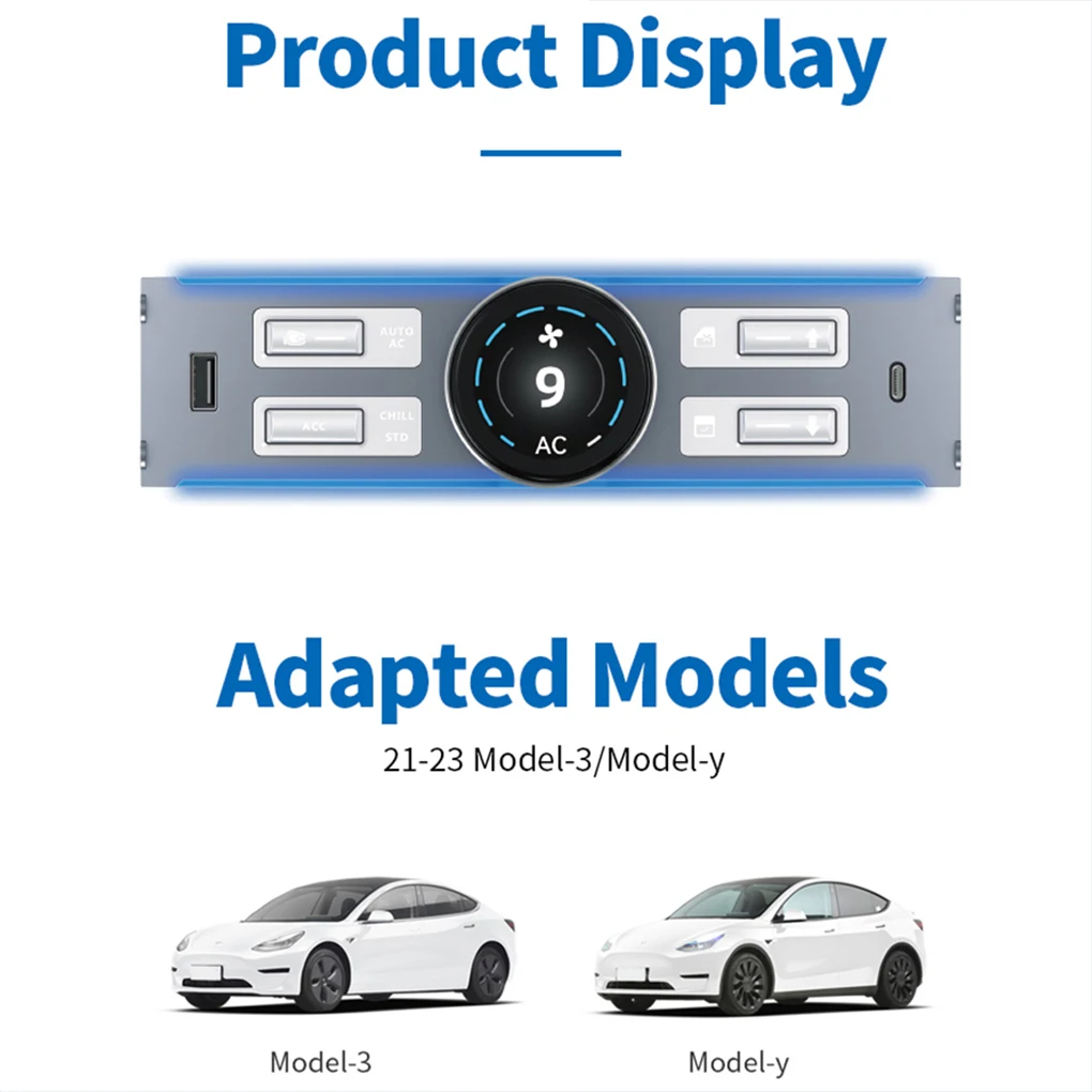 Estación de acoplamiento inteligente, perilla multifuncional con puerto USB tipo C, compatible con Tesla Model 3/Y, Tesla Model 3 o Y 2021-20224