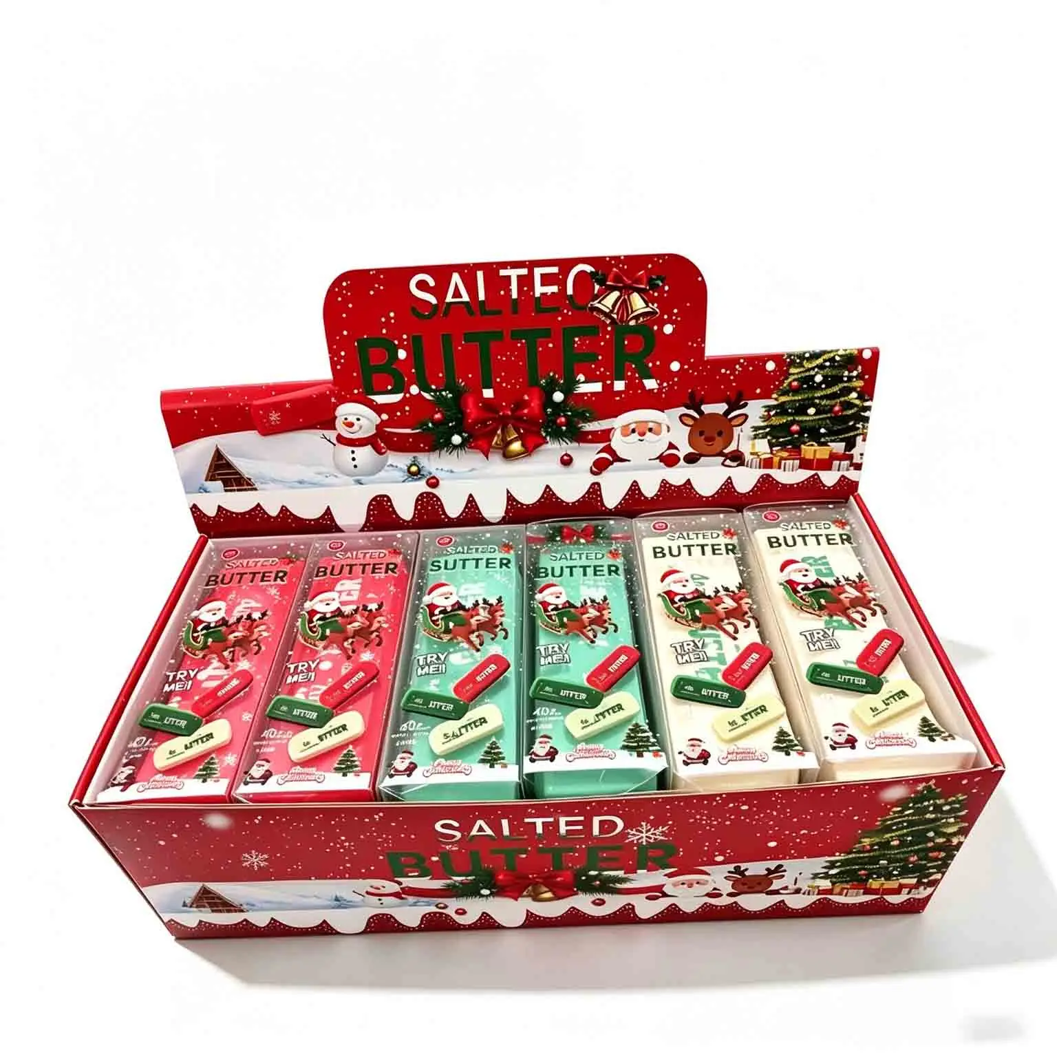 1/3/6/12Pcs Christmas Butter Stick, Simulated Butter Bar Slow-Rise Stress Relief Squeezer Squishy Squishies Fidget Toy