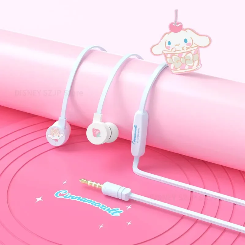 Sanrio-auriculares intrauditivos con cable My Melody, cascos deportivos de música, Kuromi Cinnamoroll, Kawaii, para videojuegos, Pochacco, regalos para niñas