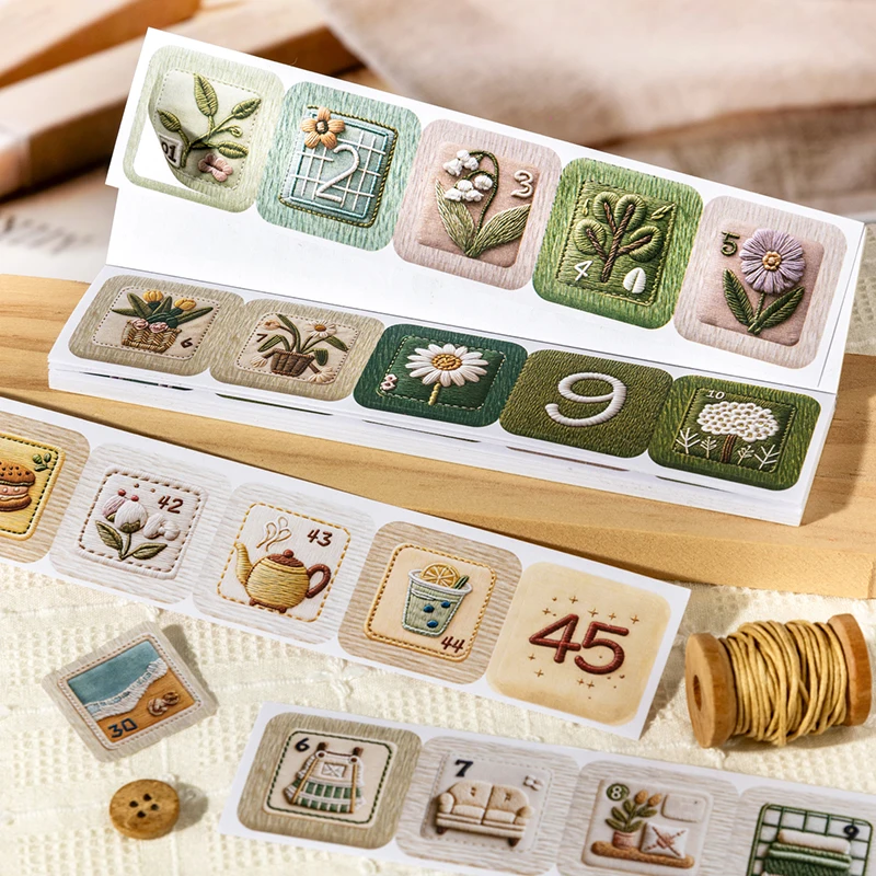 

Набор наклеек Journal GO, 20 шт., 3D, ретро, 50 дней, для списков желаний, винтажные, тисненые, для дневника, планировщика и постановки целей