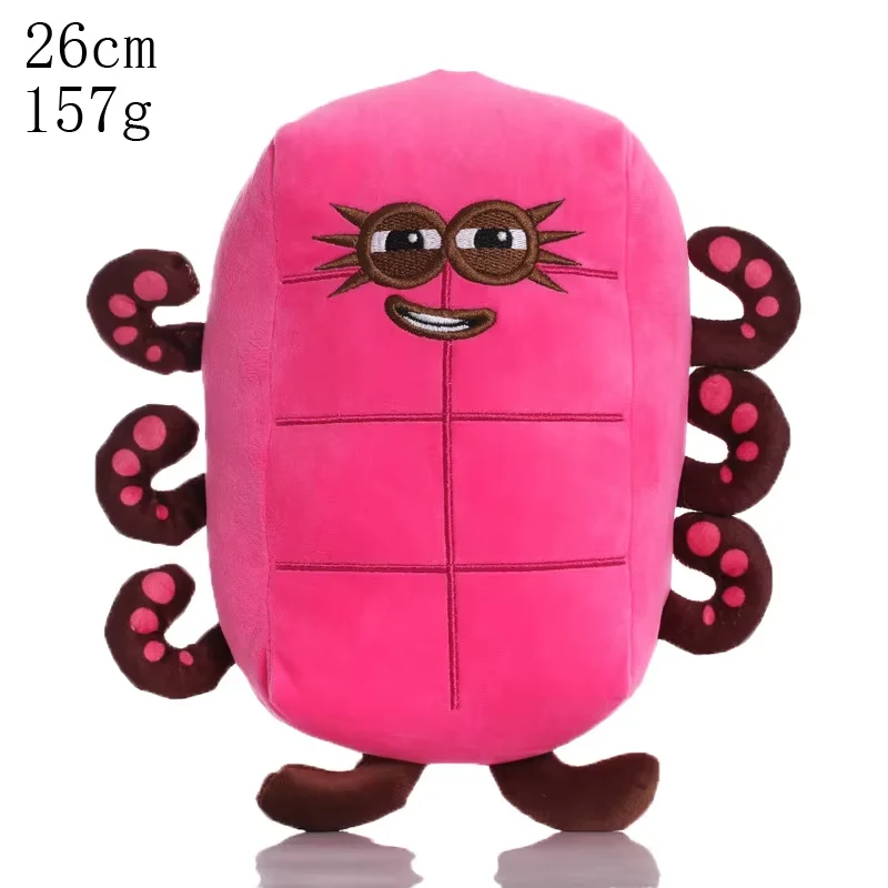 14-30cm English Animation Digital Building Blocks Plush Doll Mathematical Plush Toy Game Plush Doll Decoration Birthday Gift